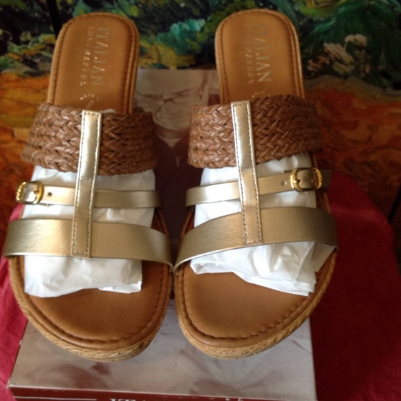 Italian Shoemakers Shoes - Italian Shoemakers Two-Tone Faux Leather Sandals